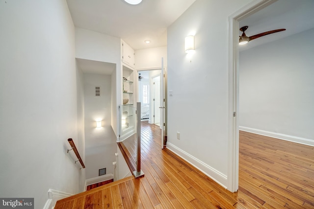 hall featuring light wood-type flooring