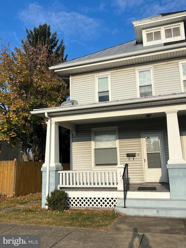 view of front of home with a porch