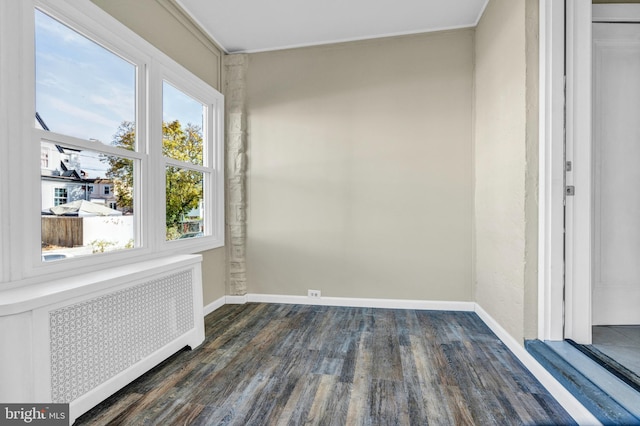 unfurnished sunroom featuring radiator