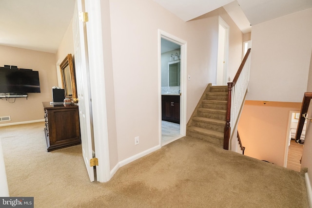 stairway with carpet