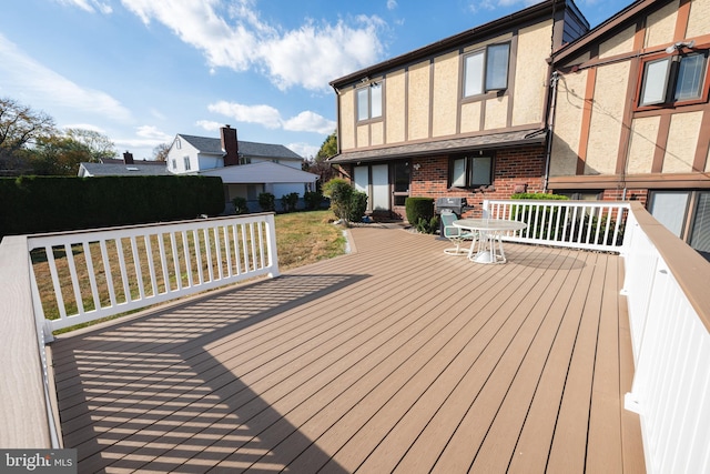 deck with a yard