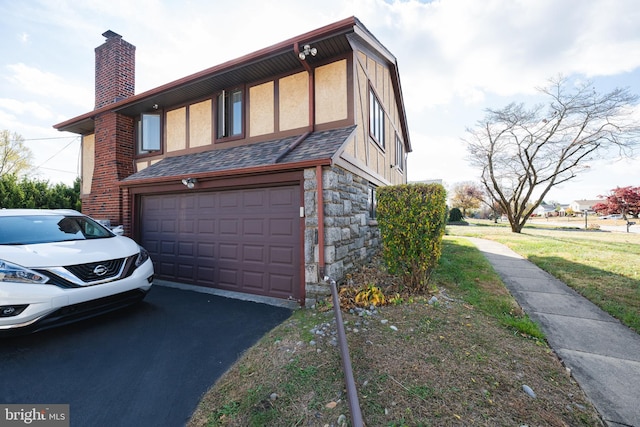 view of property exterior with a garage