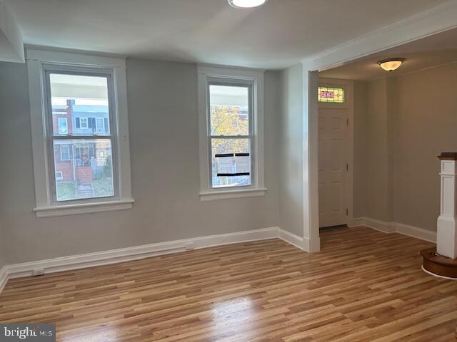 empty room featuring light hardwood / wood-style flooring