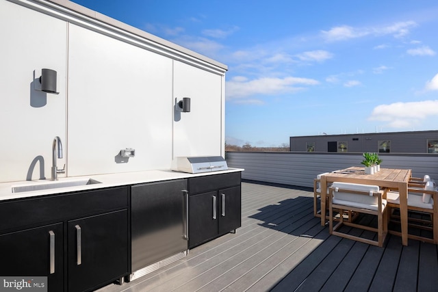 2001 Richmond St Unit 11B, Philadelphia, PA 19125 - wooden terrace featuring a sink, an outdoor kitchen, and outdoor dining space