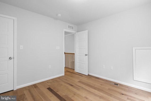 empty room featuring light wood-type flooring