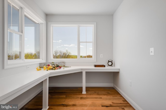 interior space featuring hardwood / wood-style flooring and a healthy amount of sunlight