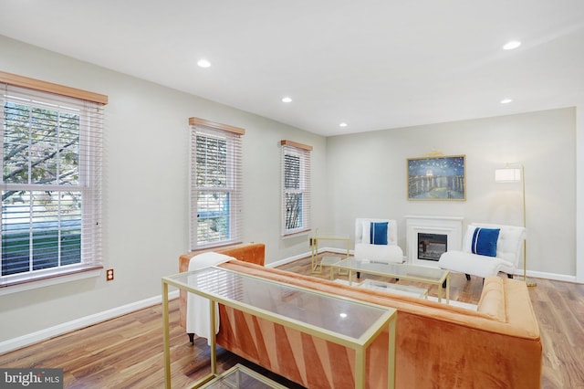 office space featuring plenty of natural light and light wood-type flooring