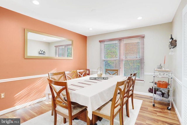 dining room featuring light hardwood / wood-style flooring