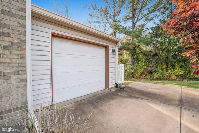 view of garage