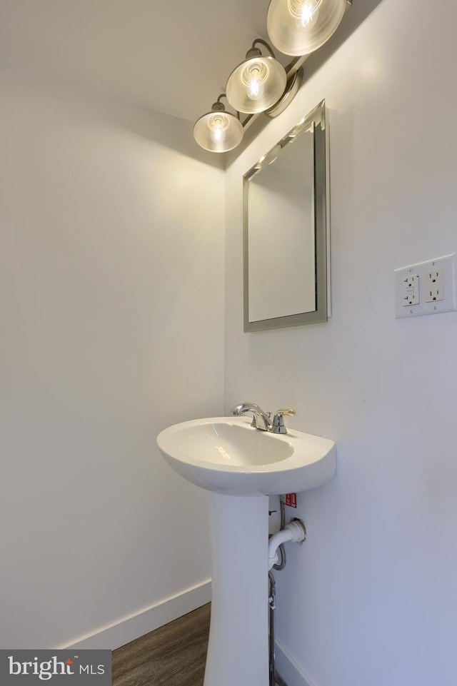 bathroom featuring hardwood / wood-style floors