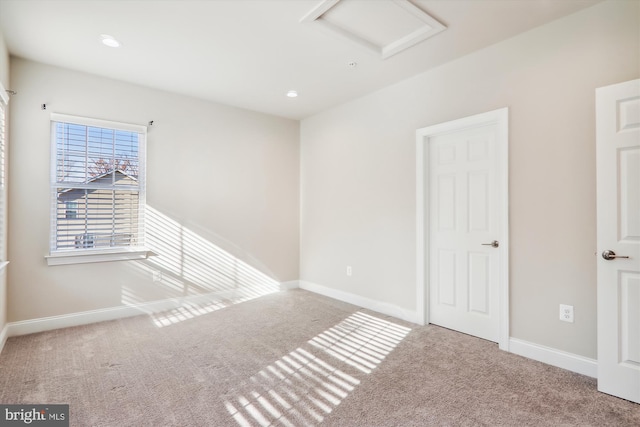 4639 Pendall Dr, Fort Washington, MD 20744 - carpeted empty room with attic access, baseboards, and recessed lighting