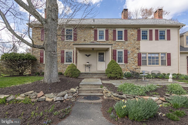 2209 Swamp Rd, Furlong, PA 18925 - colonial house with a chimney and a front lawn