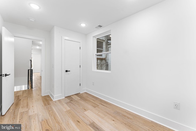 interior space featuring light wood-type flooring