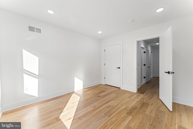 interior space with light hardwood / wood-style flooring