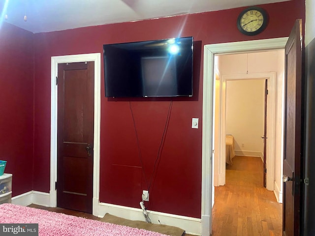 unfurnished bedroom featuring light hardwood / wood-style flooring