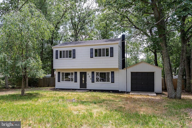 view of front of property featuring a front yard