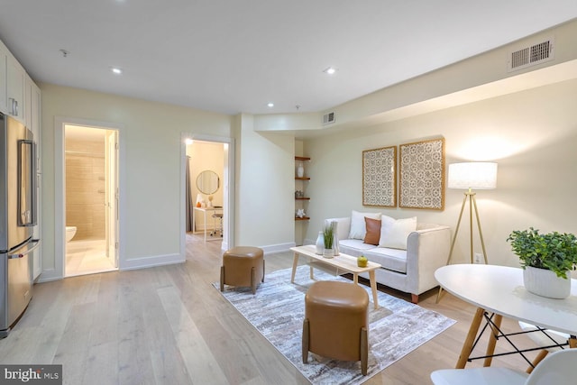 living room featuring light hardwood / wood-style flooring