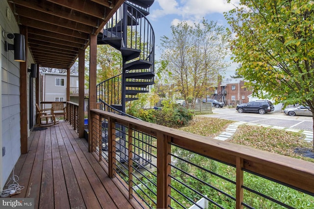 wooden deck featuring a porch