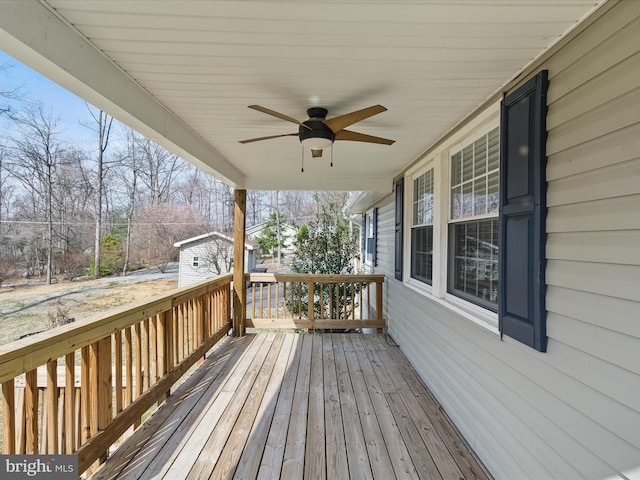174 Robin Ln, Harpers Ferry, WV 25425 - wooden porch featuring ceiling fan