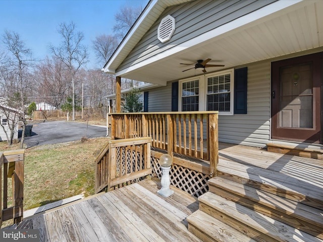 174 Robin Ln, Harpers Ferry, WV 25425 - wooden deck featuring ceiling fan