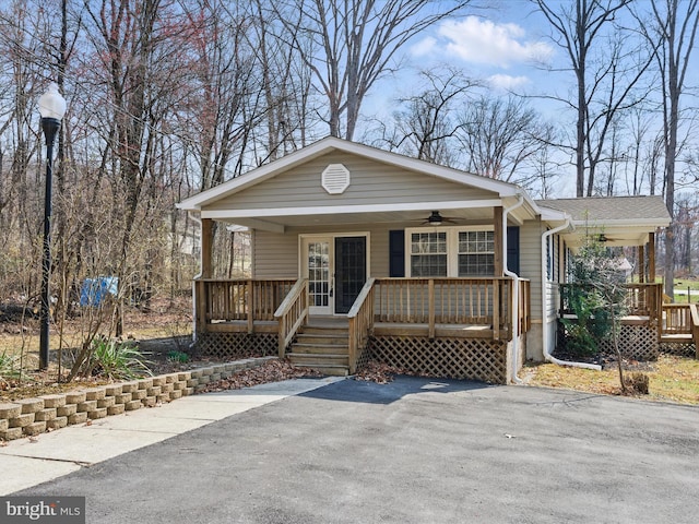 174 Robin Ln, Harpers Ferry, WV 25425 - view of front of property with a ceiling fan and a porch