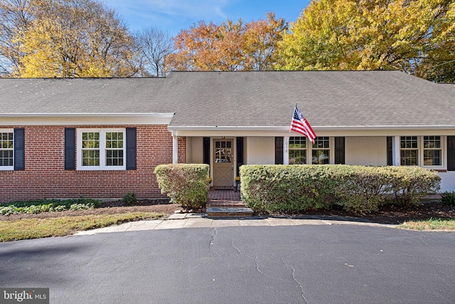 view of single story home