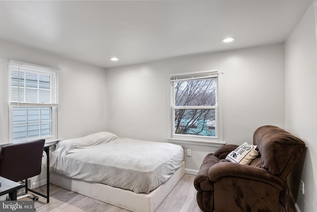 bedroom featuring light hardwood / wood-style flooring