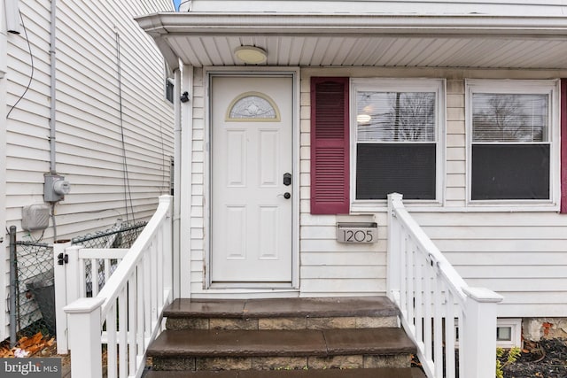 view of doorway to property