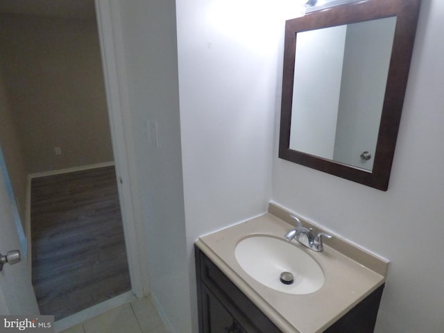 bathroom featuring vanity and tile patterned floors