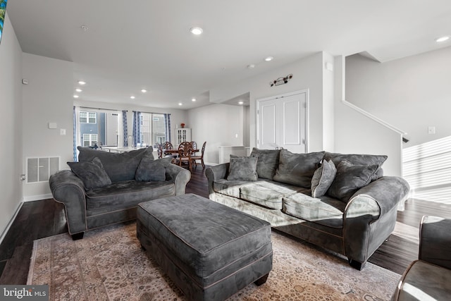 8510 Randell Ridge Rd, Frederick, MD 21704 - living room with wood finished floors, recessed lighting, and baseboards
