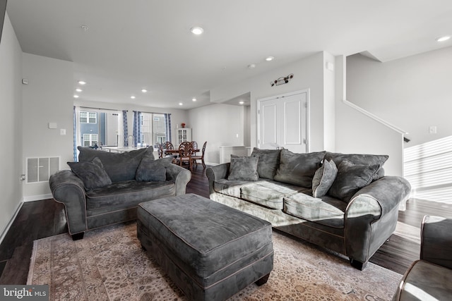 8510 Randell Ridge Rd, Frederick, MD 21704 - living area featuring wood finished floors, recessed lighting, and baseboards