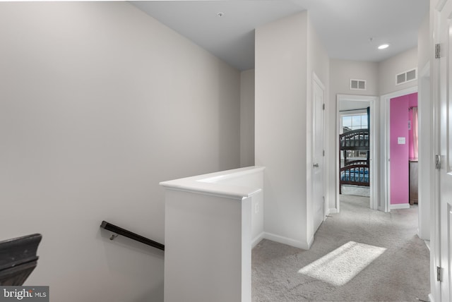 8510 Randell Ridge Rd, Frederick, MD 21704 - hall with an upstairs landing, carpet, and baseboards