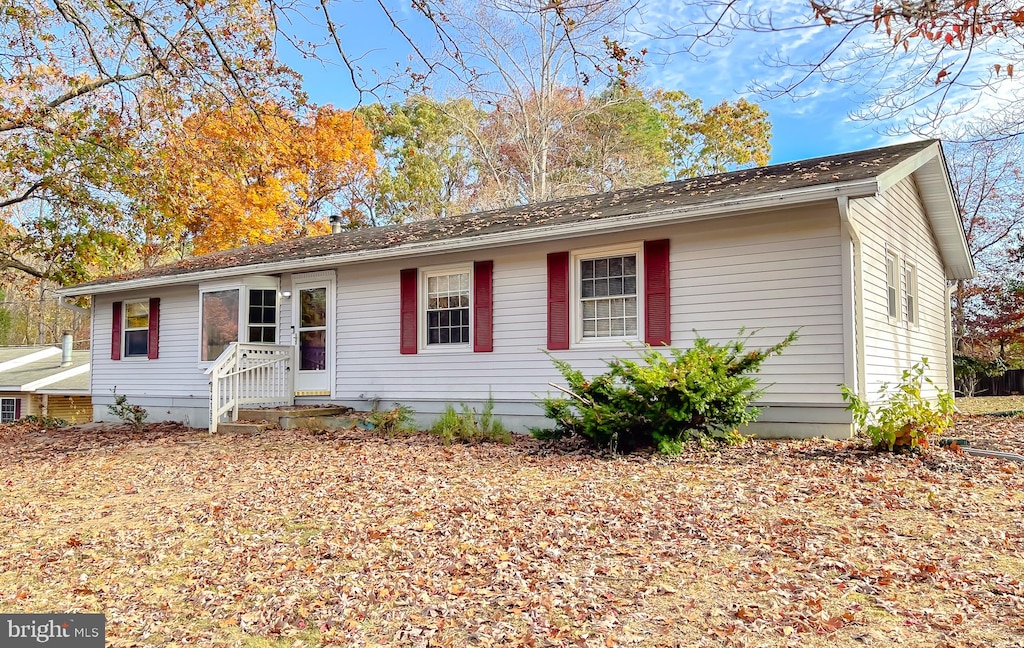 view of single story home