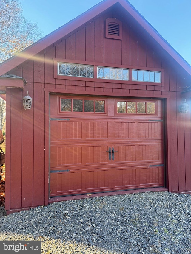 view of garage