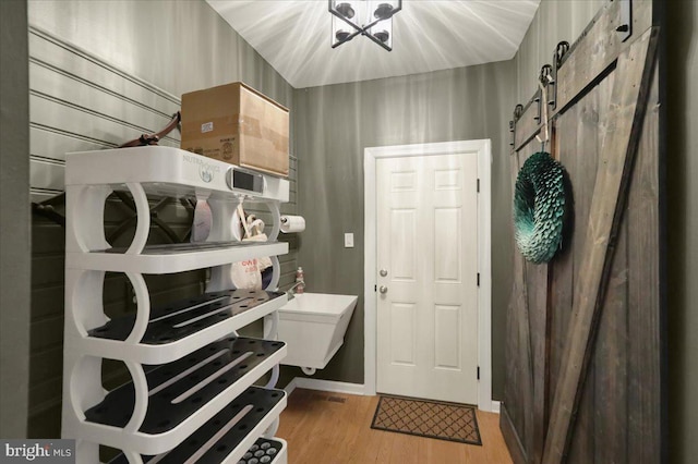 2880 Chestnut Hill Rd, Pottstown, PA 19465 - interior space with light wood-style floors and a barn door