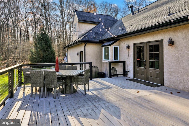 deck featuring french doors