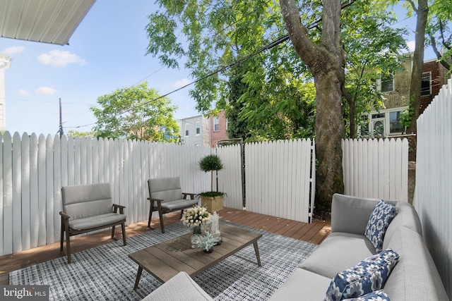 view of patio featuring a deck