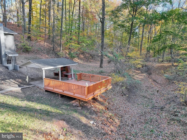 view of yard featuring a deck