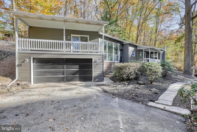 view of property with a garage