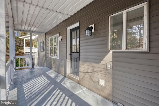 wooden deck with covered porch