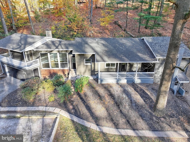 view of front of property with covered porch