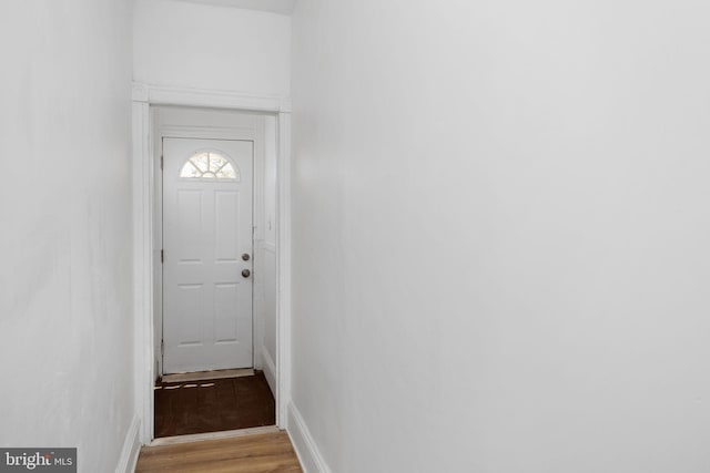 doorway to outside with light hardwood / wood-style floors