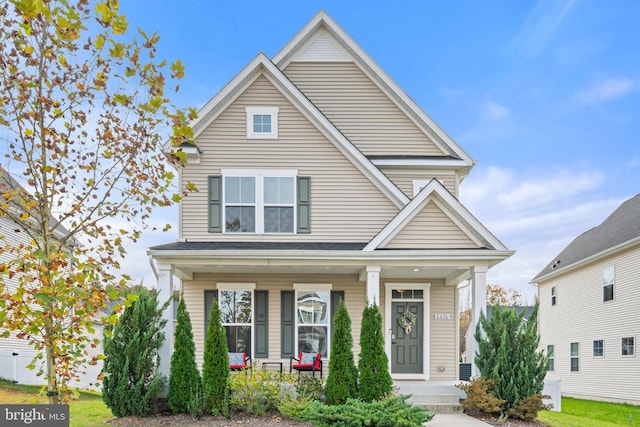 front facade with a porch