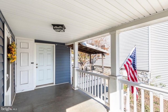 exterior space with covered porch