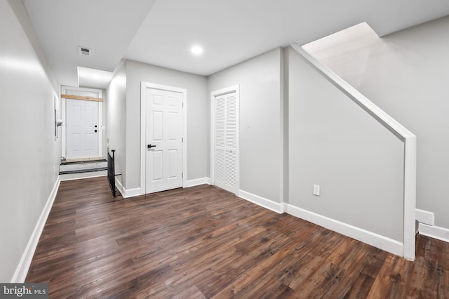 interior space featuring dark hardwood / wood-style floors