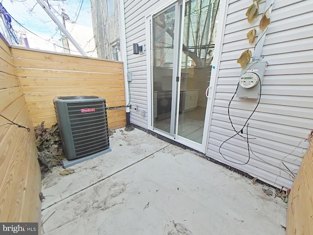 view of patio featuring central AC unit