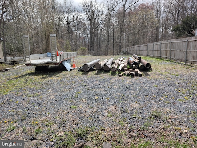 view of yard with fence