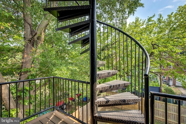 view of stairway