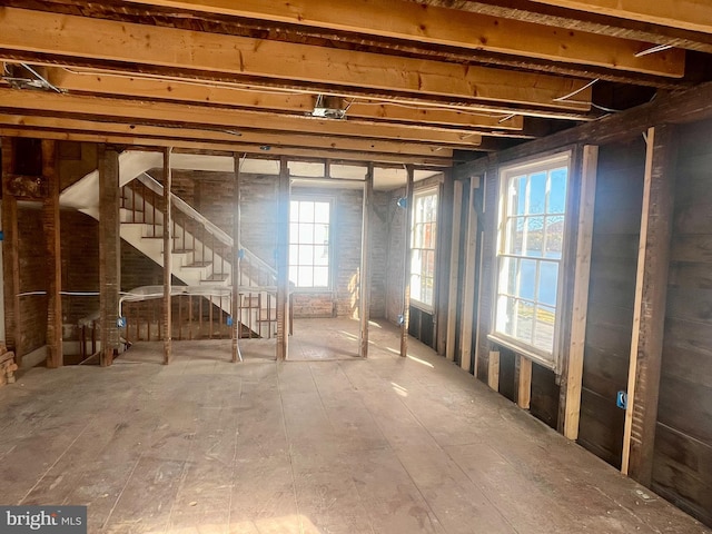 basement with a wealth of natural light