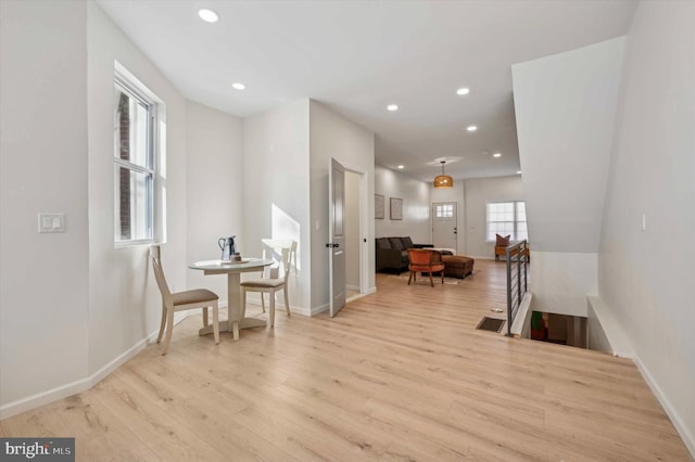 interior space with light wood-type flooring